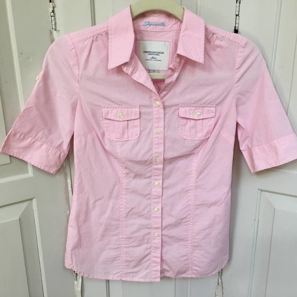 American Eagle Favorite Pink & White Striped